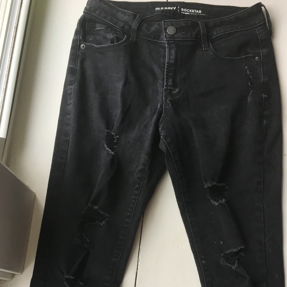 old navy distressed black jeans